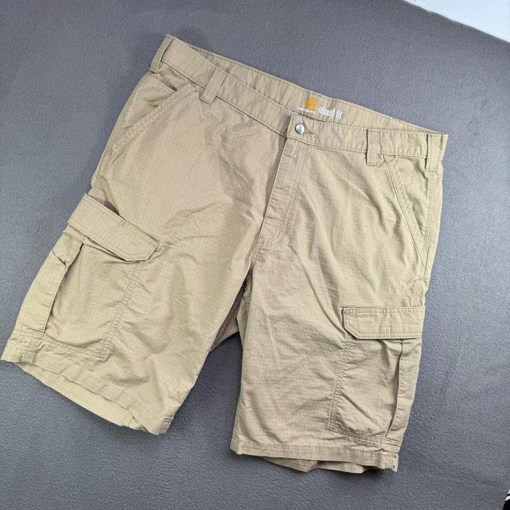 Carhartt Force Broxton Cargo Mens 40 Tan Relaxed Fit Ripstop Work Utility Shorts